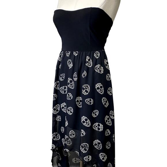 Vintage Y2k 90's 00's Sleeveless Scull Hi-Low Sheer Gothic Emo Grunge Dress - Picture 5 of 14